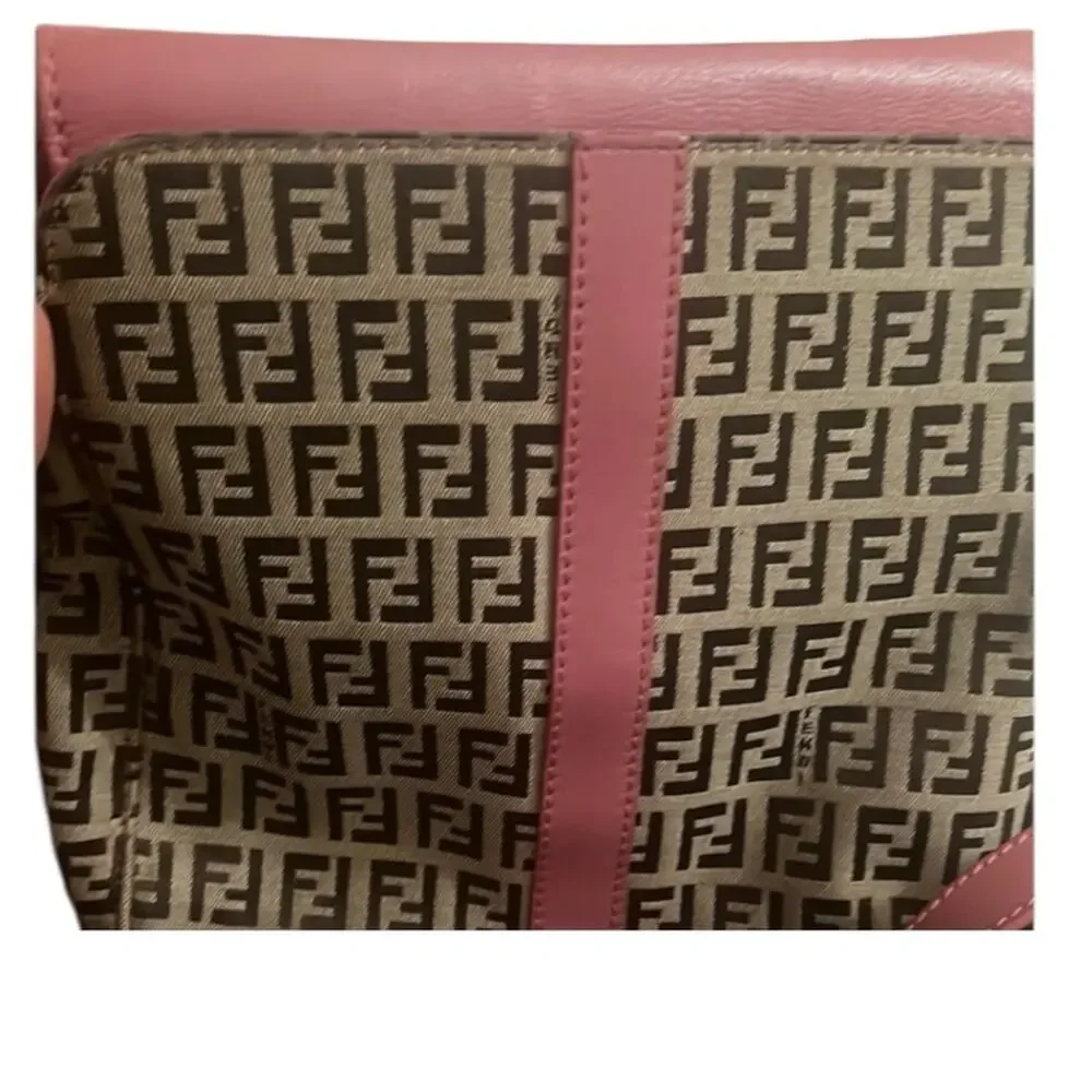 FENDI Tan and Pink Crossbody Bag